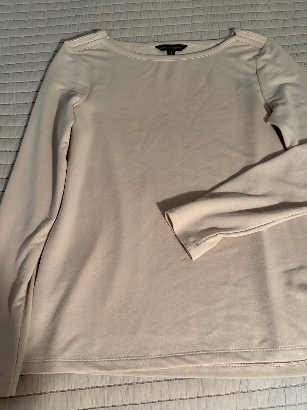 Banana Republic Soft Long-Sleeve Boatneck Top in Ivory